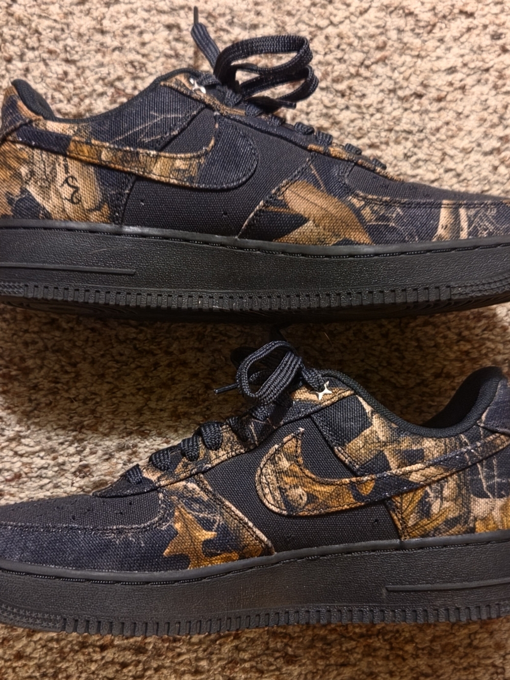 Nike Men’s Air Force 1 - Black with Brown Realtree Camo Print Size 10 - Picture 3 of 9